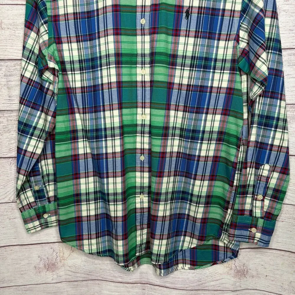 Ralph Lauren Young Men's Youth Long Sleeve Flannel Cotton Button Up Shirt XL New